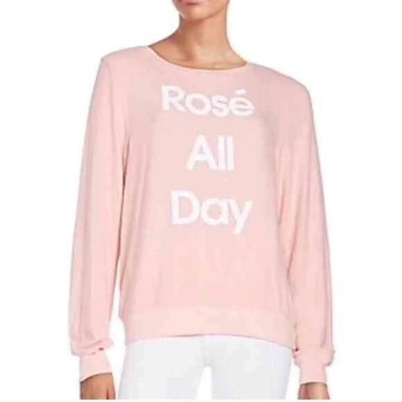 Wildfox Rose All day long sleeve soft sweater - Picture 1 of 6